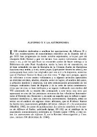 Portada:Alfonso X y la astronomía / Juan Vernet