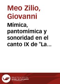 Mímica, pantomímica y sonoridad en el canto IX de "La vuelta de Martín Fierro" / Giovanni Meo Zilio | Biblioteca Virtual Miguel de Cervantes