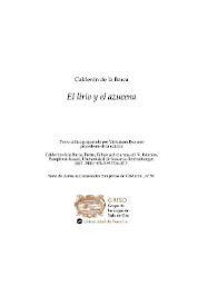 Portada:El lirio y la azucena / Pedro Calderón de la Barca; texto crítico preparado por Victoriano Roncero