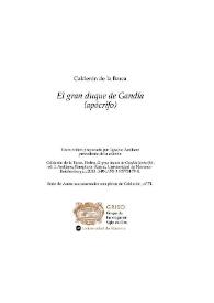 El gran duque de Gandía : (apócrifo) / Pedro Calderón de la Barca; texto crítico preparado por Ignacio Arellano | Biblioteca Virtual Miguel de Cervantes