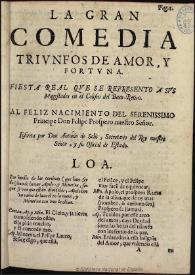 Triunfos de amor y fortuna [1660] / escrita por don Antonio de Solis | Biblioteca Virtual Miguel de Cervantes