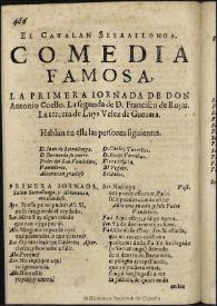 El catalan Serrallonga / la primera iornada de don Antonio Coello, la segunda de D. Francisco de Rojas, la tercera de Luys Velez de Gueuara | Biblioteca Virtual Miguel de Cervantes