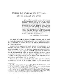 Portada:Sobre la poesía de Sevilla en el Siglo de Oro / Henry Bonneville