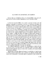 La iglesia de San Esteban, de Valencia / Informe leído por ... Luis Bellido en la sesión celebrada por la Comisión Central de Monumentos el día 6 de junio de 1955 | Biblioteca Virtual Miguel de Cervantes