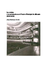 Portada:La revista y su presencia en el Teatro Principal de Alicante (1941-1975) / Juan Rodenas Cerdá