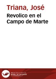 Portada:Revolico en el Campo de Marte / José Triana