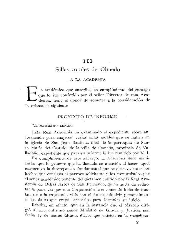 Sillas corales de Olmedo / Julio Puyol | Biblioteca Virtual Miguel de Cervantes