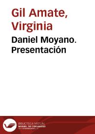 Portada:Daniel Moyano. Presentación / Virginia Gil Amate