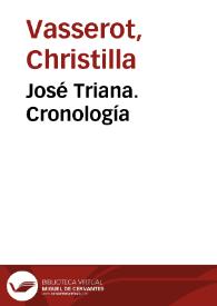Portada:José Triana. Cronología / Christilla Vasserot