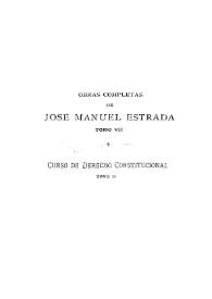 Portada:Obras completas de José Manuel Estrada. Tomo VII