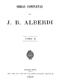 Portada:Obras completas de J. B. Alberdi. Tomo 2