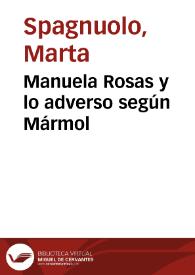 Portada:Manuela Rosas y lo adverso según Mármol / Marta Spagnuolo