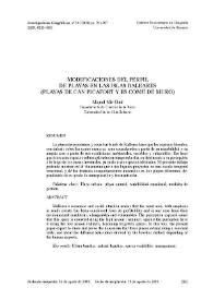 Modificaciones del perfil de playas en las Islas Baleares (playas de Can Picafort y Es Comú de Muro) / Miquel Mir-Gual | Biblioteca Virtual Miguel de Cervantes