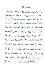 Portada:Carta de Miguel Delibes a Francisco Rabal. 26 de octubre de 1993