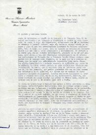 Carta de José Manuel Caballero Bonald a Francisco Rabal. Madrid, 21 de enero de 1966