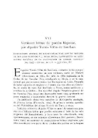 Portada:Versiones latinas de poesías hispanas, por el padre Tomás Viñas de San Luis / Juan Hurtado