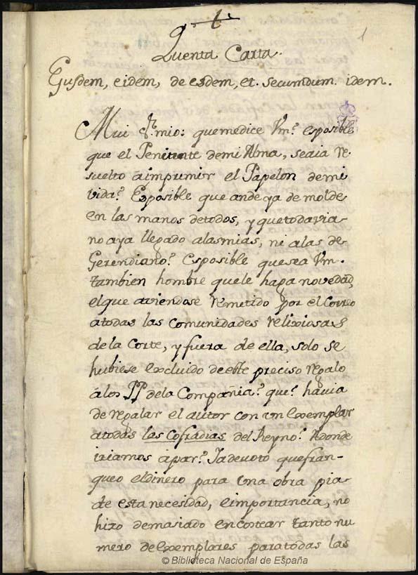 Carta del Maestro de Usaca, a Fray El Mismo, sobre Fray Gerundio de Campazas | Biblioteca Virtual Miguel de Cervantes