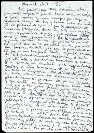 Portada:Carta de Francisco Rabal a Asunción Balaguer. Madrid, 11 de julio de 1950