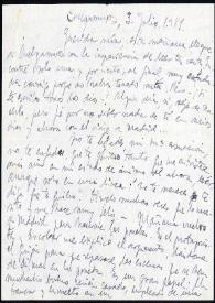 Carta de Francisco Rabal a Asunción Balaguer. Cuelgamuros, 3 de julio de 1949 | Biblioteca Virtual Miguel de Cervantes