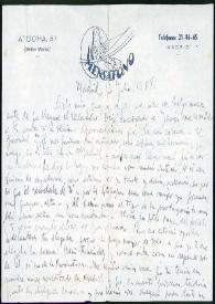 Portada:Carta de Francisco Rabal para Asunción Balaguer. Madrid, 13 de julio de 1949