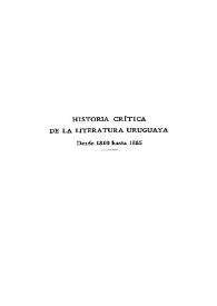 Portada:Historia crítica de la Literatura uruguaya. El Romanticismo. Tomo 1