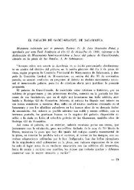 Portada:El palacio de Garci-Grande, de Salamanca / Luis Menéndez Pidal