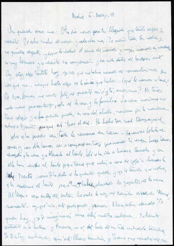 Carta de Asunción Balaguer a Francisco Rabal. Madrid, 6-7 de mayo de 1959 | Biblioteca Virtual Miguel de Cervantes
