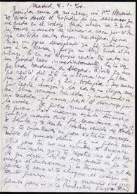 Portada:Carta de Francisco Rabal a Asunción Balaguer. Madrid, 5 de enero de 1950