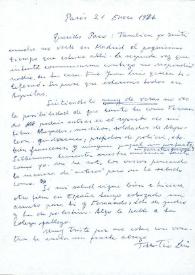 Portada:Carta de Luis Buñuel a Francisco Rabal. París, 21 de enero de 1974