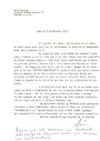 Portada:Carta de Luis Buñuel a Francisco Rabal. México, 3 de septiembre de 1962