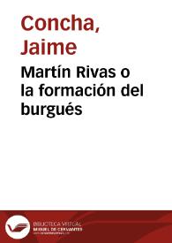 Portada:Martín Rivas o la formación del burgués