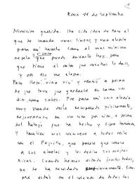 Portada:Carta de Carmen Laforet a Asunción Balaguer. Roma, 11 de septiembre de 1975