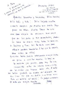 Portada:Carta de Carmen Laforet a Francisco Rabal y Asunción Balaguer. Diciembre de 1975