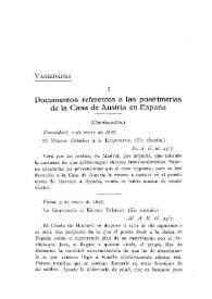 Portada:Documentos referentes a las postrimerías de la Casa de Austria en España [1697]. (Continuación) / Príncipe Adalberto de Baviera y Gabriel Maura Gamazo