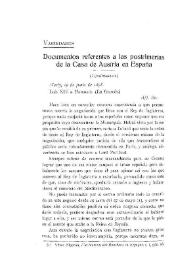 Portada:Documentos referentes a las postrimerías de la Casa de Austria en España [1698] (Continuación) / Príncipe Adalberto de Baviera y Gabriel Maura Gamazo