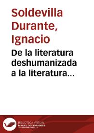 Portada:De la literatura deshumanizada a la literatura responsabilizada: un diálogo intertextual entre Aub y Casona