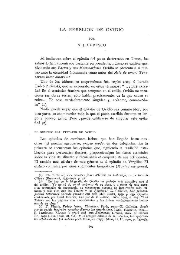 La rebelión de Ovidio / por N.I. Herescu | Biblioteca Virtual Miguel de Cervantes