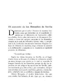 Portada:El convento de los Remedios de Sevilla / V. Castañeda