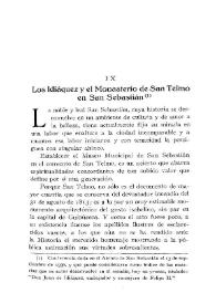 Los Idiáquez y el Monasterio de San Telmo en San Sebastián / Fidel Pérez Mínguez | Biblioteca Virtual Miguel de Cervantes