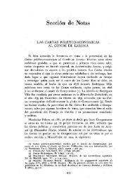 Portada:Las cartas político-económicas al conde de Lerena / Gonzalo Anes Álvarez