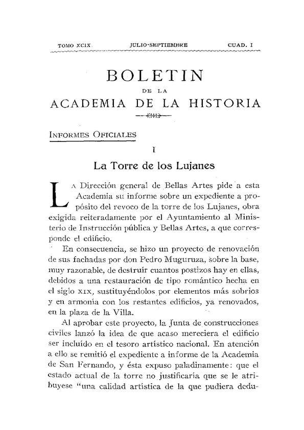 La Torre de los Lujanes / M. Gómez Moreno | Biblioteca Virtual Miguel de Cervantes