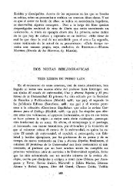Portada:Dos notas bibliográficas : Tres libros de Pedro Lain / Luis S. Granjel