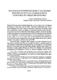 Más información sobre Anomalías sorprendentes y alusiones históricas en una comedia poco conocida de Vélez de Guevara