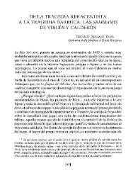 Portada:De la tragedia renacentista a la tragedia barroca : las \"Semíramis\" de Virués y Calderón / Ricardo Serrano Deza