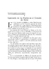 Portada:Leprosería de La Espina en el Concejo de Salas / el Duque de Alba