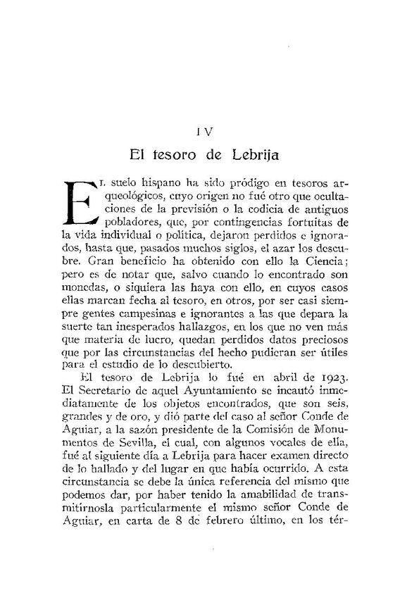 El tesoro de Lebrija / José Ramón Mélida | Biblioteca Virtual Miguel de Cervantes