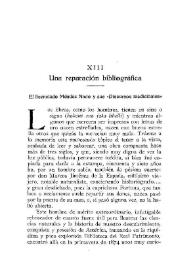 Portada:Una reparación bibliográfica : El licenciado Méndez Nieto y sus \"Discursos medicinales\" / Francisco Rodríguez Marín