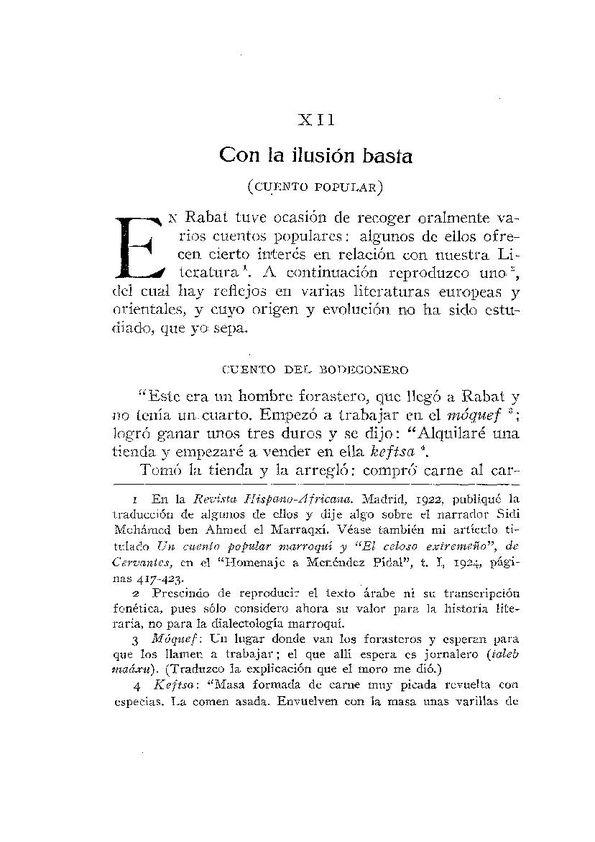 Con la ilusión basta (cuento popular) / Ángel  González Palencia | Biblioteca Virtual Miguel de Cervantes