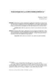 Portada:Paradojas de la costumbre jurídica / Damiano Canale