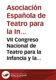 Portada:VII Congreso Nacional de Teatro para la Infancia y la Juventud. Burgos, [1980] / Asociación Española de Teatro para la Infancia y la Juventud (A.E.T.I.J.)